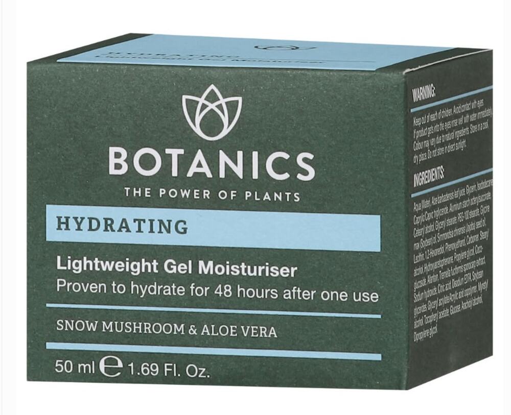 Botanics Hydrating Gel Moisturiser Snow Mushroom Aloe Vera 50mL NEW